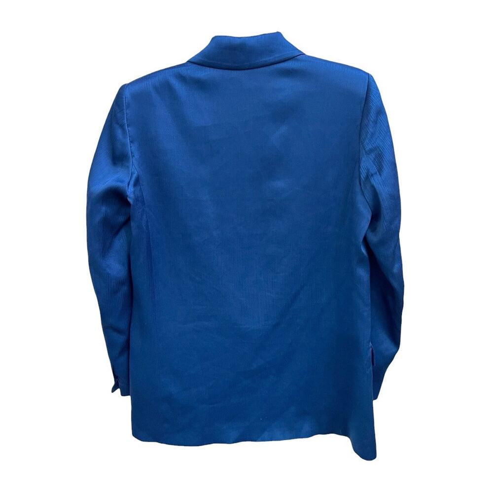 Zara Royal Blue Satin Blogger's Fave Blazer Jacket Women's Sz S Oversized - Picture 2 of 8